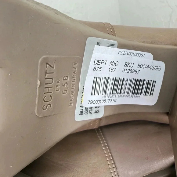 NEW Schutz Leather Heeled Lug Ankle Chelsea Boots - Billie Mocaccino Size 6.5 - Picture 9 of 9